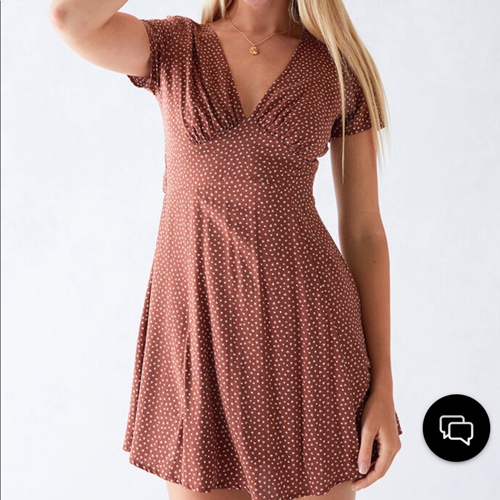 LA Hearts Deep V Open Back Mini Dress